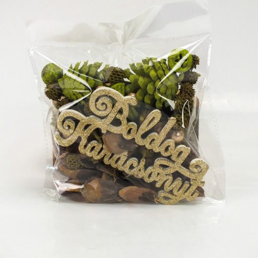 XXL karácsonyi terméscsomag "Boldog Karácsonyt" – koszorúhoz, természetes dekorációhoz