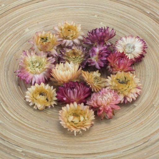 Szalma rózsa rózsaszín 15db/csomag – koszorúhoz, természetes dekorációhoz