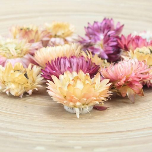 Szalma rózsa rózsaszín 15db/csomag – koszorúhoz, természetes dekorációhoz