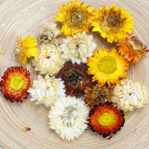 Szalma rózsa narancs 15db/csomag – koszorúhoz, természetes dekorációhoz