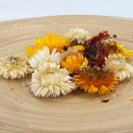 Szalma rózsa narancs 15db/csomag – koszorúhoz, természetes dekorációhoz