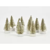 Mini dekor fenyő óarany 4cm 10db/csomag – koszorúhoz, asztaldíszhez