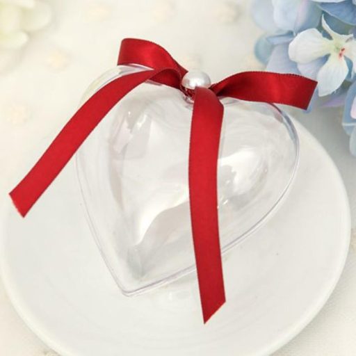 Szív forma szétválasztható műanyag 8cm 5db/csomag – valentin napi dekorációhoz