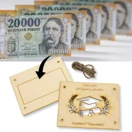 Natúr fa - Diplomaosztó és ballagási pénztartó 18,5x14,5cm – ballagási ajándékokhoz