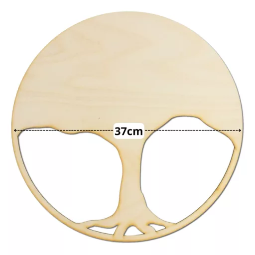 Natúr fa - Dekorálható DIY fa alap 37cm - karcsú fa gyökérzettel – nyári dekorációhoz