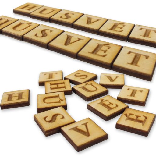 Natúr fa négyzetek - HÚSVÉT felirattal 2szett/csomag – festéshez, dekorációhoz