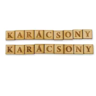 Natúr fa négyzetek - KARÁCSONY felirattal 2szett/csomag