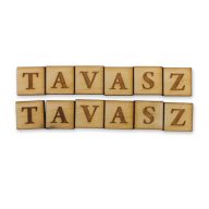 Natúr fa négyzetek - TAVASZ felirattal 2szett/csomag – festéshez, dekorációhoz