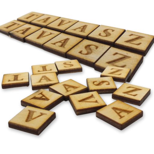 Natúr fa négyzetek - TAVASZ felirattal 2szett/csomag – festéshez, dekorációhoz