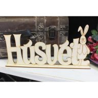 Natúr fa - Húsvét felirat talppal 16x34cm – húsvéti dekorációhoz