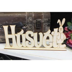 Natúr fa - Húsvét felirat talppal 16x34cm