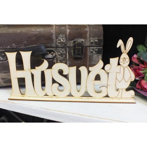 Natúr fa - Húsvét felirat talppal 16x34cm