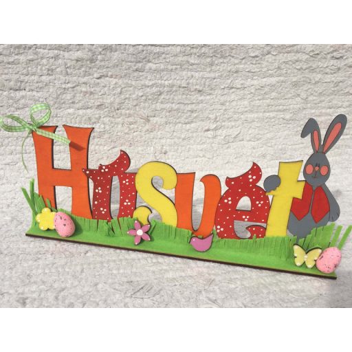 Natúr fa - Húsvét felirat talppal 16x34cm – húsvéti dekorációhoz