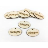 Natúr fa - "Nőnapra" ovál tábla 4cm 10db/csomag – festéshez, dekorációhoz