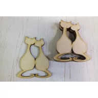 Natúr fa - Szerelmes macskák 5db/csomag – valentin napi dekorációhoz