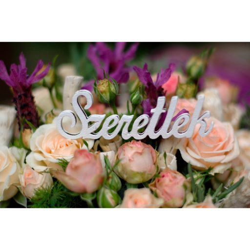 Natúr fa - "Szeretlek" felirat 9,5cm 5db/csomag – valentin napi dekorációhoz