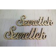 Natúr fa - "Szeretlek" felirat 15cm 2db/csomag – valentin napi dekorációhoz