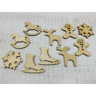 Natúr fa - Vegyes karácsonyi premier 5cm 10db/csomag – karácsonyi dekorációhoz