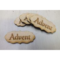 Natúr fa - "Advent" fodros tábla 5db/csomag – ajtódíszhez, koszorúalapnak