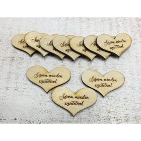   Natúr fa - "Szívem minden szeretetével" szív 10db/csomag