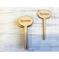 Natúr fa - "Szeretettel" beszúrós gravírozott tábla 5db/csomag – festéshez, dekorációhoz