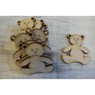 Natúr fa - Mackó rajzos 5cm 10db/csomag – festéshez, dekorációhoz