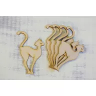 Natúr fa - Macskarisztokrata 5db/csomag – festéshez, dekorációhoz