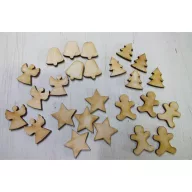 Natúr fa - Karácsonyi vegyes figurák 25db/csomag – karácsonyi dekorációhoz