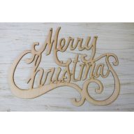 Natúr fa - "Merry Christmas" felirat óriás – koszorúhoz, asztaldíszhez