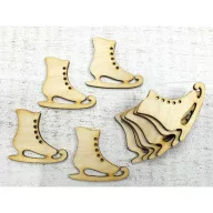 Natúr fa - Korcsolya 5cm 10db/csomag – karácsonyi dekorációhoz