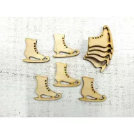 Natúr fa - Korcsolya 4cm 10db/csomag – karácsonyi dekorációhoz