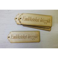 Natúr fa - " Emléketeket őrizzük" gravírozott scrapbook táblák 5db/csomag – kegyeleti dekorációhoz