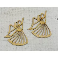 Natúr fa - Angyalka 2db/csomag – karácsonyi dekorációhoz, koszorúhoz