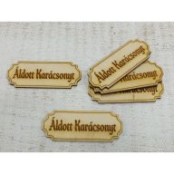 Natúr fa - "Áldott Karácsonyt" gravírozott tábla 5db/csomag – karácsonyi dekorációhoz