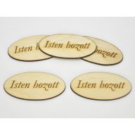 Natúr fa - "Isten hozott" ovál tábla 4x8cm 5db/csomag – festéshez, dekorációhoz