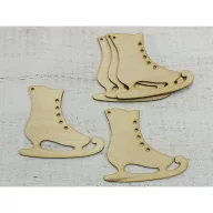 Natúr fa - Korcsolya 10x11cm 5db/csomag – karácsonyi dekorációhoz