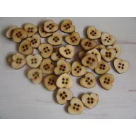 Natúr fa - Gomb szív 3cm 30db/csomag – festéshez, dekorációhoz