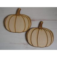 Natúr fa - Tök gravírozott 10cm 2db/csomag – őszi dekorációhoz