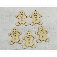 Natúr fa - Mézi mosolygós 6x8cm 5db/csomag – karácsonyi dekorációhoz