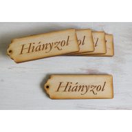 Natúr fa - "Hiányzol" scrapbook tábla 3x8cm 5db/csomag – valentin napi dekorációhoz