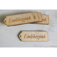 Natúr fa - "Emlékezünk" scrapbook tábla 3x8cm 5db/csomag – kegyeleti dekorációhoz