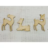 Natúr fa - Őzikék 3db/csomag – karácsonyi dekorációhoz