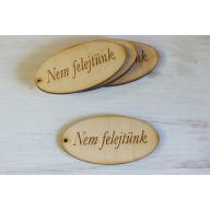 Natúr fa - "Nem felejtünk" gravírozott ovál tábla 5db/csomag – kegyeleti dekorációhoz