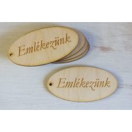 Natúr fa - "Emlékezünk" gravírozott ovál tábla 5db/csomag – kegyeleti dekorációhoz