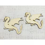 Natúr fa - Sárkány 9,5cm 2db/csomag – festéshez, dekorációhoz