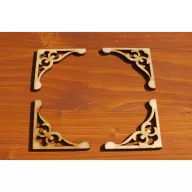 Natúr fa - Sarokdísz 4,5x4,5cm 4db/csomag – festéshez, dekorációhoz