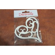 Fa vintage szív fehér 10cm – festéshez, dekorációhoz