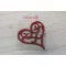Fa vintage szív meggypiros 10cm – festéshez, dekorációhoz