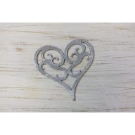 Fa vintage szív koptatott szürke 10cm – festéshez, dekorációhoz
