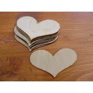 Natúr fa - Romantik szív lyuk nélkül 6x9cm 10db/csomag – festéshez, dekorációhoz